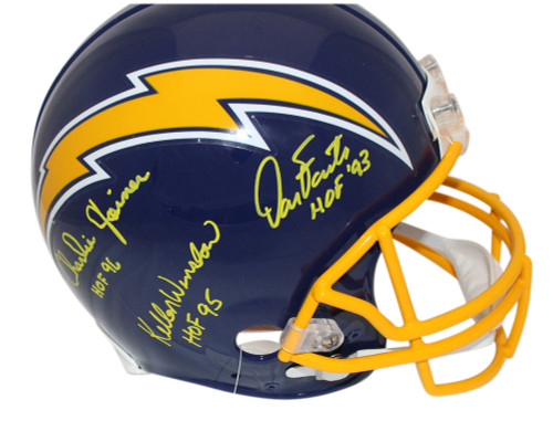 Chargers Triplets Signed San Diego Chargers Authentic Helmet w/HOF BAS