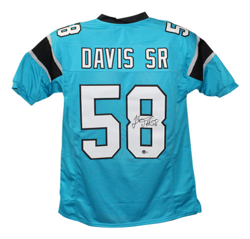 Thomas Davis Autographed/Signed Pro Style Blue XL Jersey Beckett