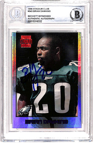 Brian Dawkins Signed 1996 Stadium Club #343 10 Auto Beckett