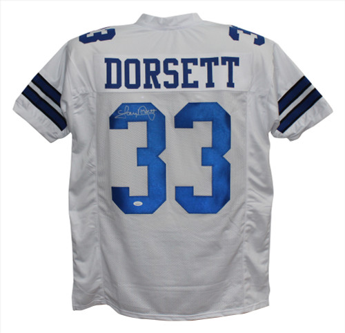 Tony Dorsett Autographed/Signed Pro Style White XL Jersey JSA