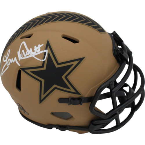 Tony Dorsett Signed Dallas Cowboys 23 Salute Mini Helmet Beckett 45881