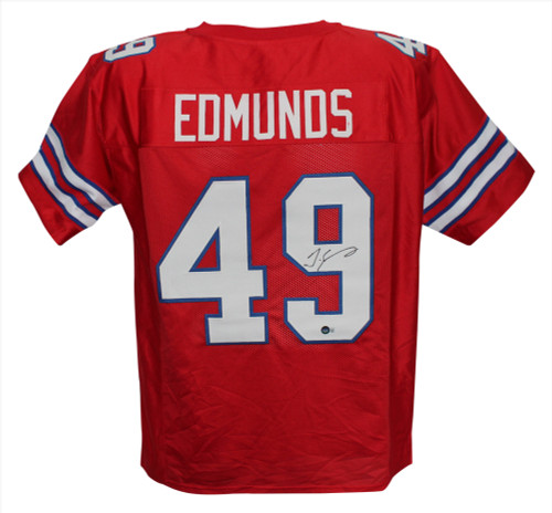 Tremaine Edmunds Autographed/Signed Pro Style Red XL Jersey Beckett