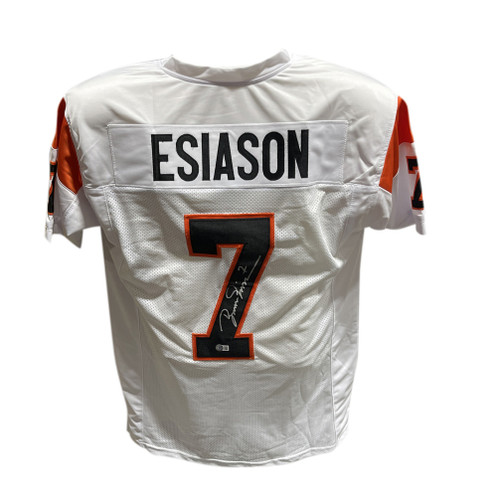 Boomer Esiason Autographed/Signed Pro Style Orange Jersey Beckett
