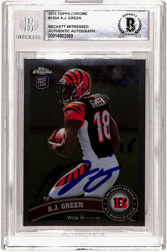 AJ Green Autographed 2011 Topps Chrome #150 Rookie Card Beckett Slab
