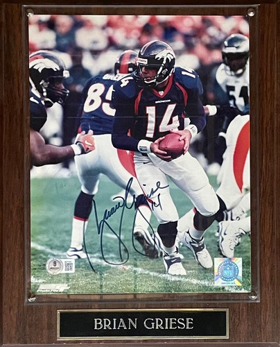 Brian Griese Signed Denver Broncos 8x10 Photo Plaque Beckett 45034