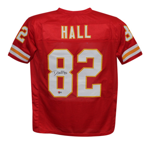 Dante Hall Autographed/Signed Pro Style Red XL Jersey Beckett