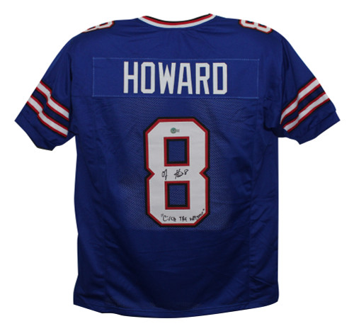 OJ Howard Signed Pro Style Blue XL Jersey Circle the Wagons Beckett
