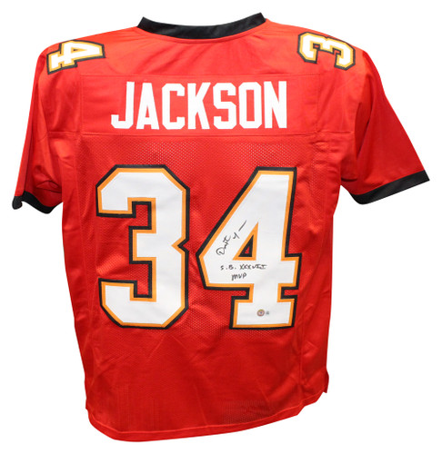 Dexter Jackson Autographed/Signed Pro Style Red Jersey SB MVP Beckett