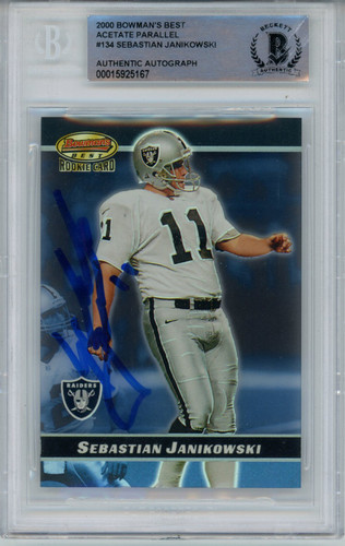 Sebastian Janikowski Signed 2000 Bowmans Best #134 Rookie Card BAS