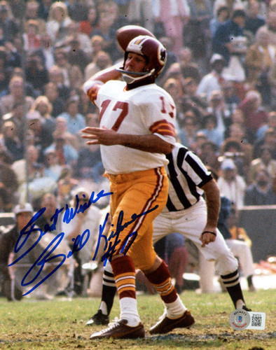 Billy Kilmer Signed Washington Redskins 8x10 Photo Best Wishes BAS 46270