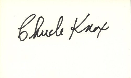 Chuck Knox Autographed/Signed Seattle Seahawks Index Card BAS 45388