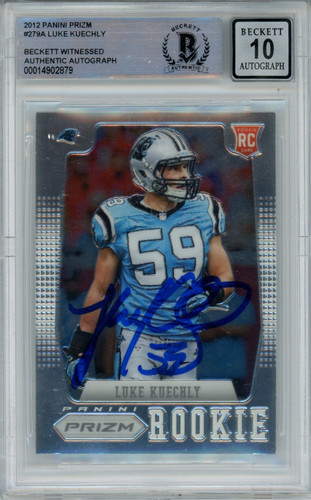 Luke Kuechly Signed Carolina Panthers 2012 Prizm #279 Beckett Auto 10