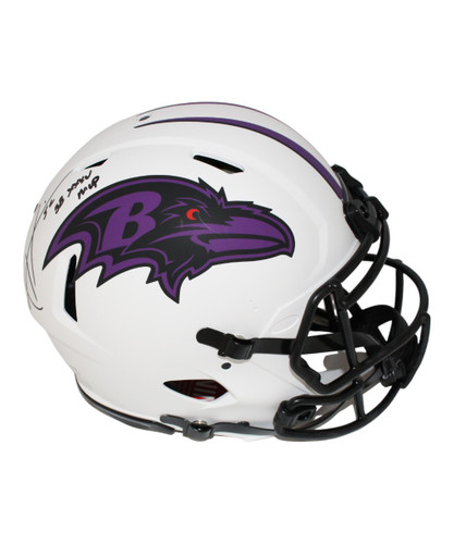 Ray Lewis Signed Baltimore Ravens Authentic Lunar Helmet 2 insc. Beckett