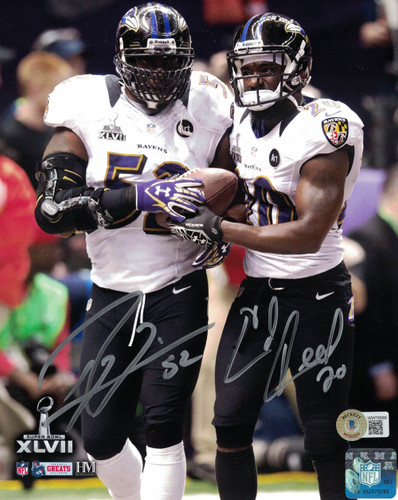 Ray Lewis & Ed Reed Autographed Baltimore Ravens 8x10 Photo Beckett