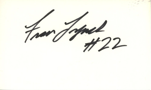 Fran Lynch Autographed/Signed Denver Broncos Index Card Beckett 45390