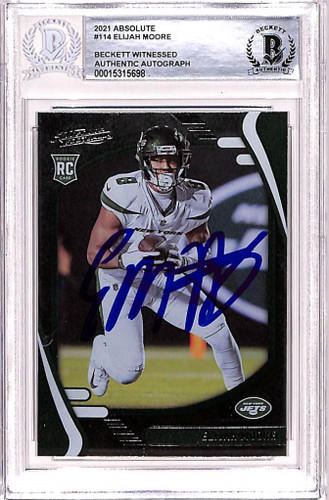 Elijah Moore Autographed/Signed 2021 Panini Absolute #114 Trading BAS