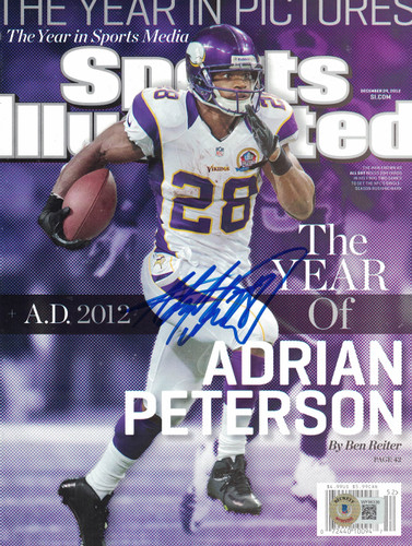 Adrian Peterson Signed 12/24/2012 Sports Illustrated Magazine No Label BAS