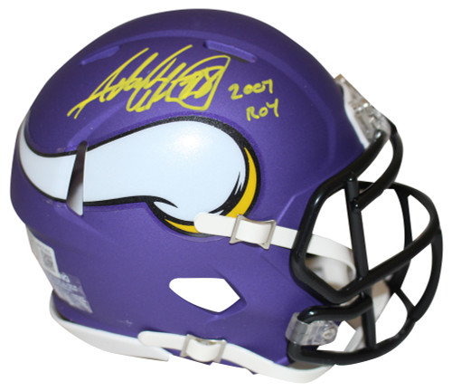 Adrian Peterson Signed Minnesota Vikings Speed Mini Helmet 2007 ROY BAS