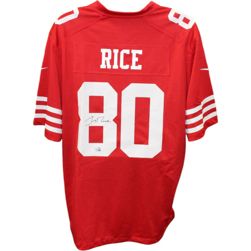 Jerry Rice Signed San Francisco 49ers Red Nike Jersey FAN 46317
