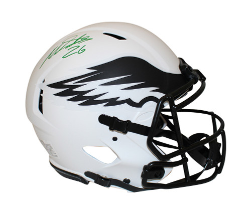 Miles Sanders Signed Philadelphia Eagles Authentic Lunar Helmet Beckett