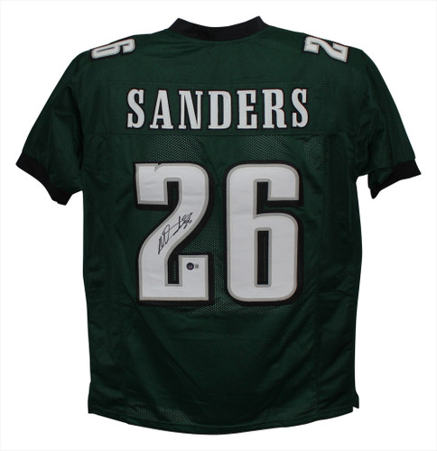 Miles Sanders Autographed/Signed Pro Style Green XL Jersey Beckett