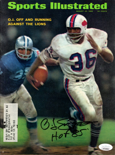 O.J. Simpson Autographed Sports Illustrated Magazine 8/25/1969 HOF JSA