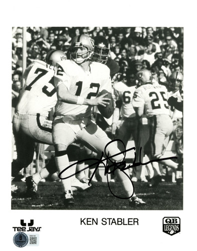 Ken Stabler Autographed Oakland Raiders 8x10 Photo Beckett 45637