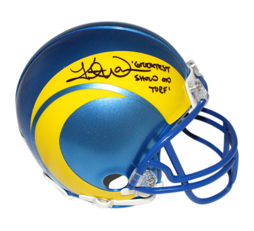 Kurt Warner Autographed Los Angeles Rams Mini Helmet TB Beckett