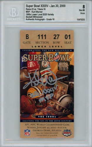 Davante Adams Signed Green Bay Packers Grade 8 Ticket NFL Debut Beckett