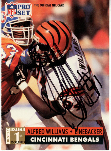Alfred Williams Signed 1991 Pro Set #747 Trading Card Beckett 44824