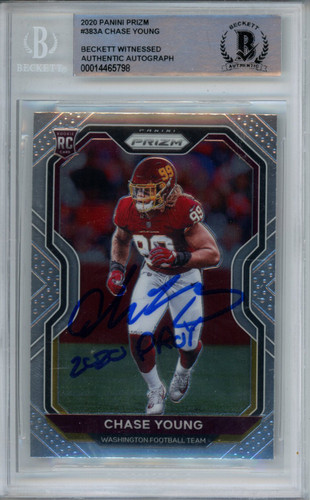 Chase Young Signed 2020 Panini Prizm #383A Rookie Card Beckett 10 Slab