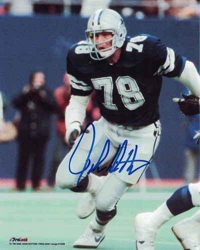 John Dutton Autographed Dallas Cowboys 8x10 Photo (Blue)