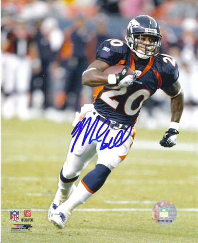 Mike Bell Autographed Denver Broncos 8x10 (blue jersey)