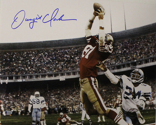 Dwight Clark Autographed San Francisco 49ers 16x20 Photo Horizontal BAS