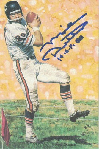 Mike Ditka Autographed Chicago Bears Goal Line Art Card blue w/HOF 88