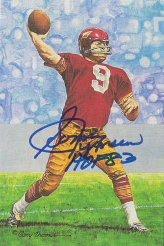 Sonny Jurgensen Autographed Washington Redskins Goal Line Art w/HOF 83