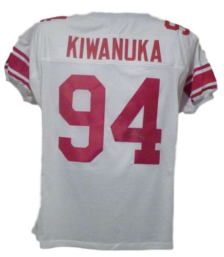Mathias Kiwanuka Autographed white size XL jersey New York Giants