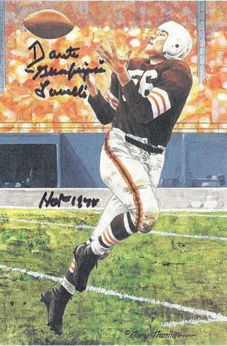 Dante Lavelli Autographed Cleveland Browns Goal Line Art in black w/HOF 75