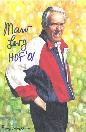 Marv Levy Autographed Buffalo Bills Goal Line Art Card