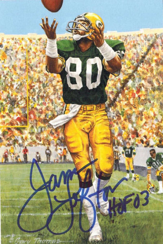 James Lofton Autographed Green Bay Packers Goal Line Art w/HOF 03