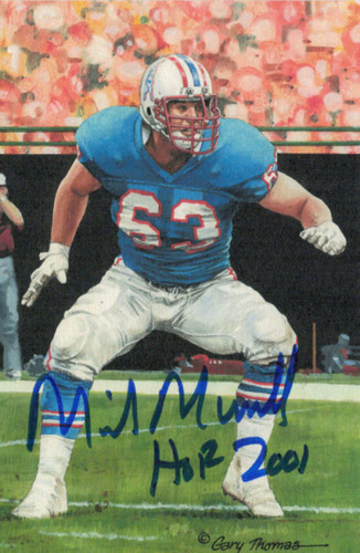 Mike Munchak Autographed Houston Oilers Goal Line Art Card w/HOF 01