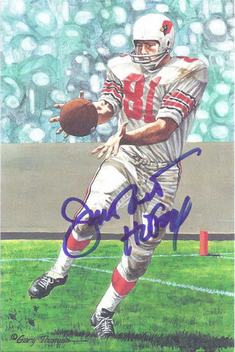 Jackie Smith Autographed St Louis Cardinals Goal Line Art Card blue w/HOF 94