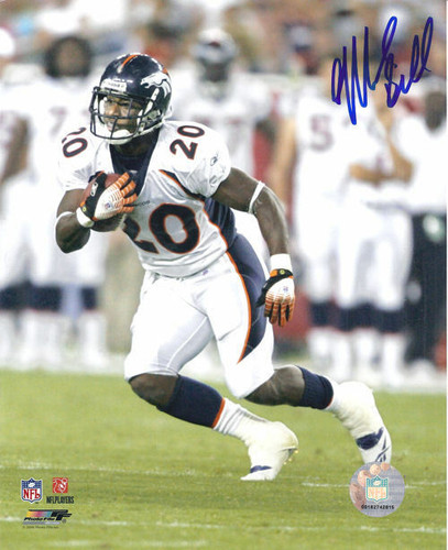 Mike Bell Autographed Denver Broncos 8x10 (white jersey)