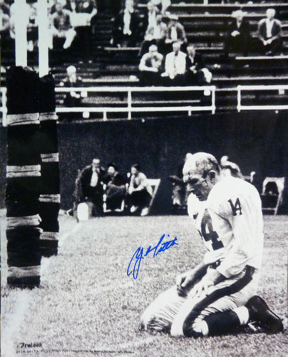 YA Tittle Autographed New York Giants Bloody vertical 16x20 Photo