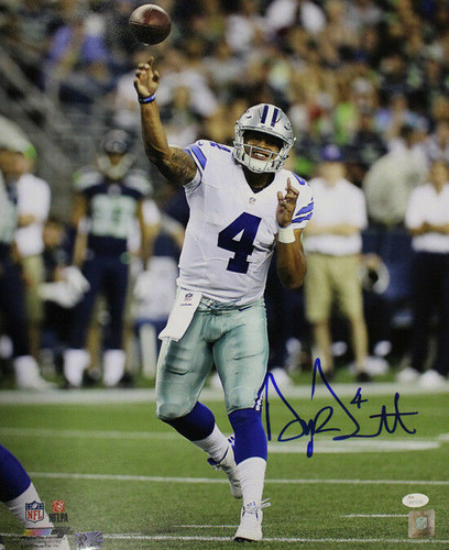 Dak Prescott Autographed Dallas Cowboys 16x20 Photo vs Seattle JSA