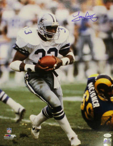 Tony Dorsett Autographed Dallas Cowboys 16x20 Photo vs Rams JSA