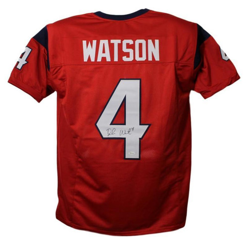 Deshaun Watson Autographed Houston Texans Size XL Red Jersey JSA