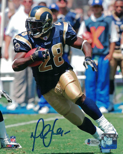 Marshall Faulk Autographed Los Angeles Rams 8x10 Photo BAS