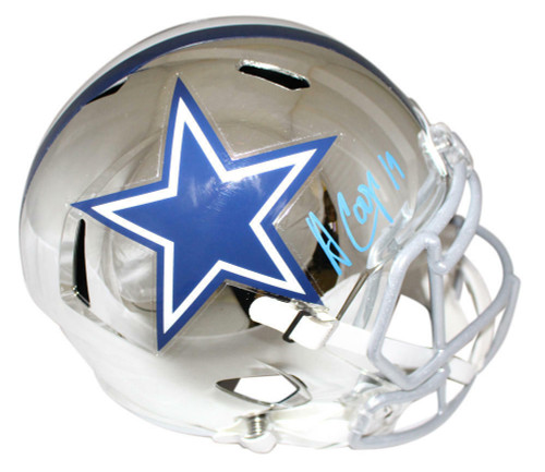 Amari Cooper Autographed Dallas Cowboys Chrome Replica Helmet JSA
