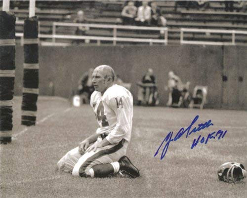 YA Tittle Autographed New York Giants 8x10 Bloody Horizontal Photo
